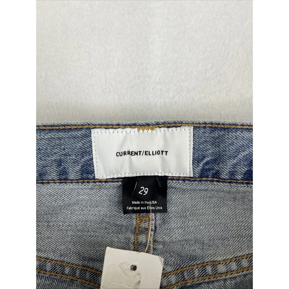 Current Elliott The Original Straight Prep Distressed Jeans Blue Size 29 NWT